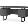 60" Gray & Black Floating Desk