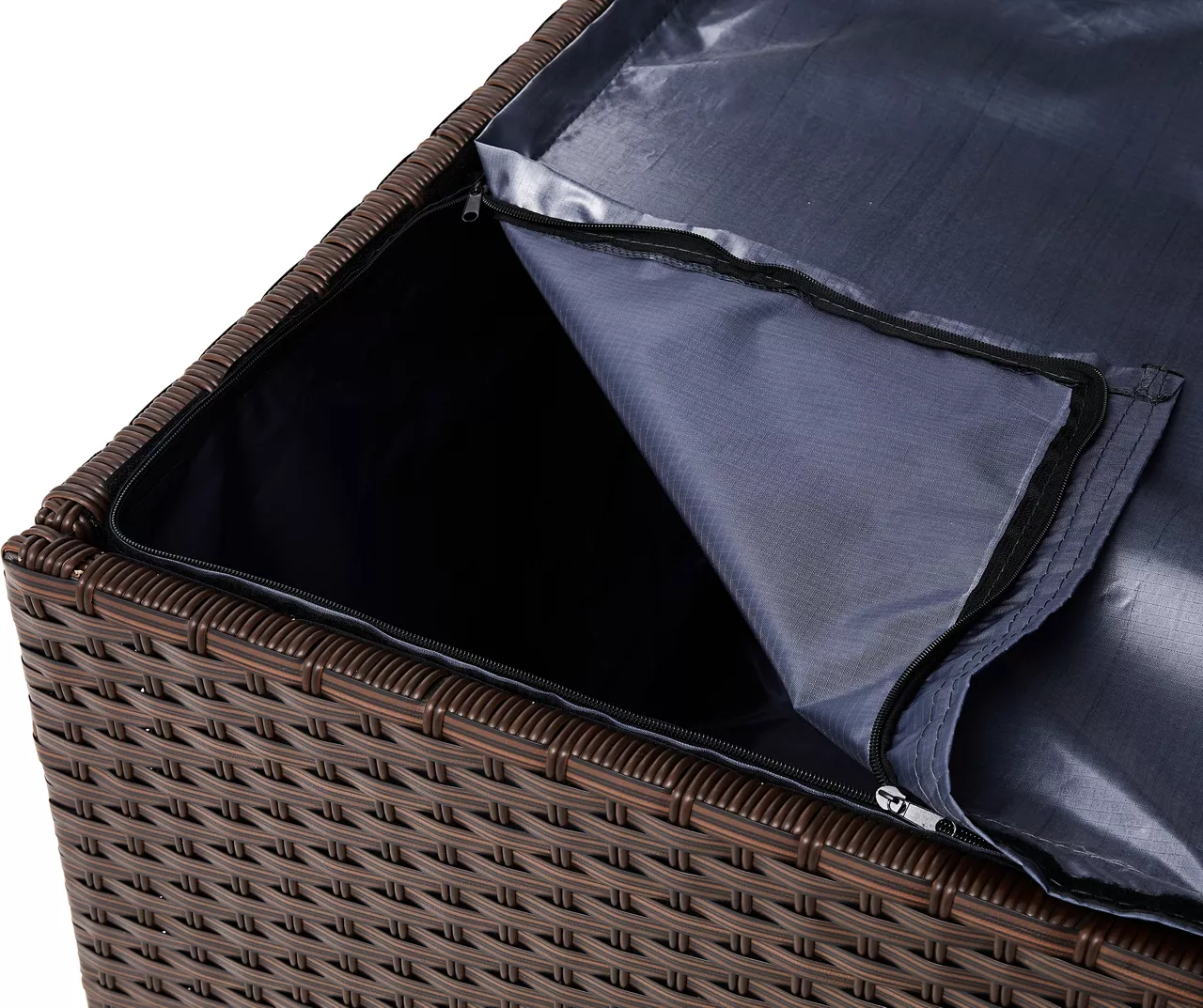 Brown 140-Gallon All-Weather Wicker Storage Deck Box - Image 7