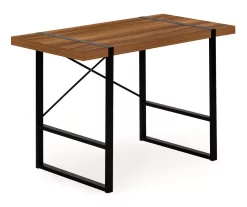 Walnut Wood Look Thick Panel Computer Desk