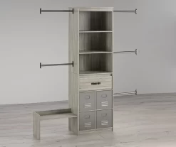 Nova Grow With Me Gray Oak Adjustable Closet Organizer