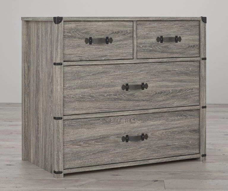Nova Gray Oak 4-Drawer Storage Dresser - Image 4