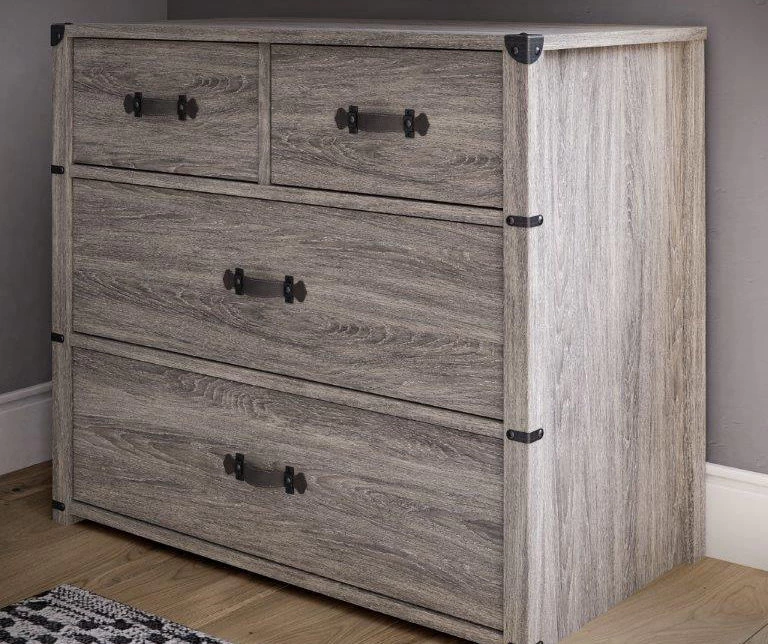 Nova Gray Oak 4-Drawer Storage Dresser - Image 5