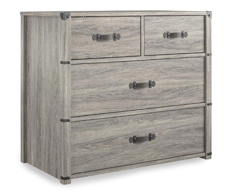 Nova Gray Oak 4-Drawer Storage Dresser
