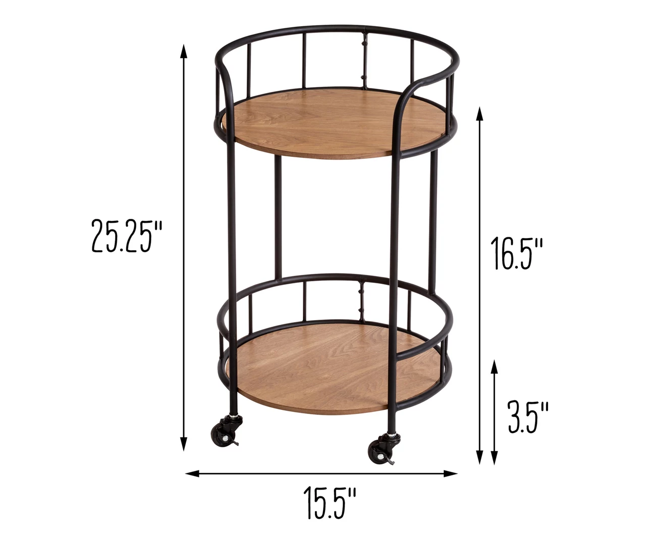 Rolling 2-Tier Side Table - Image 5