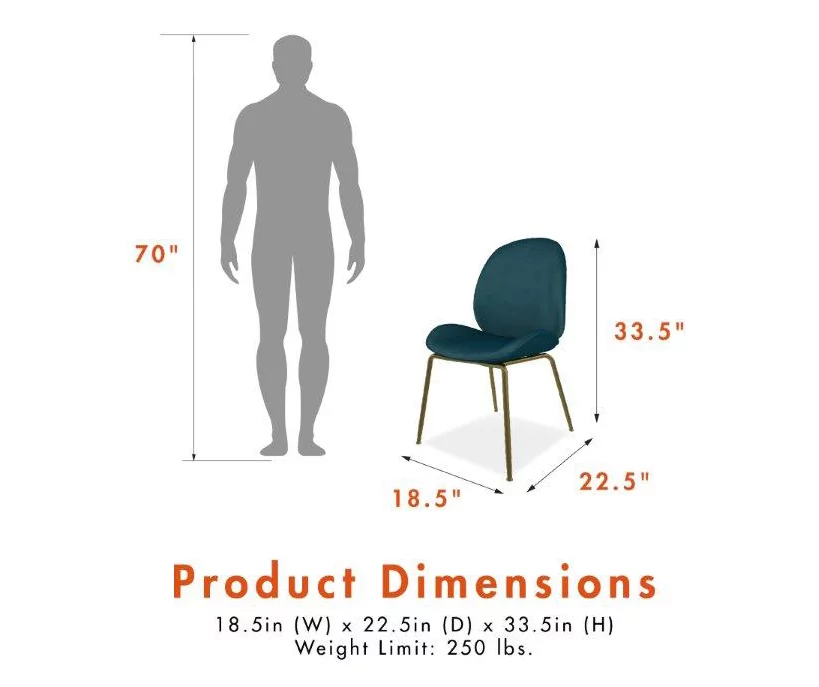 CosmoLiving Astor Velvet Dining Chair - Image 17