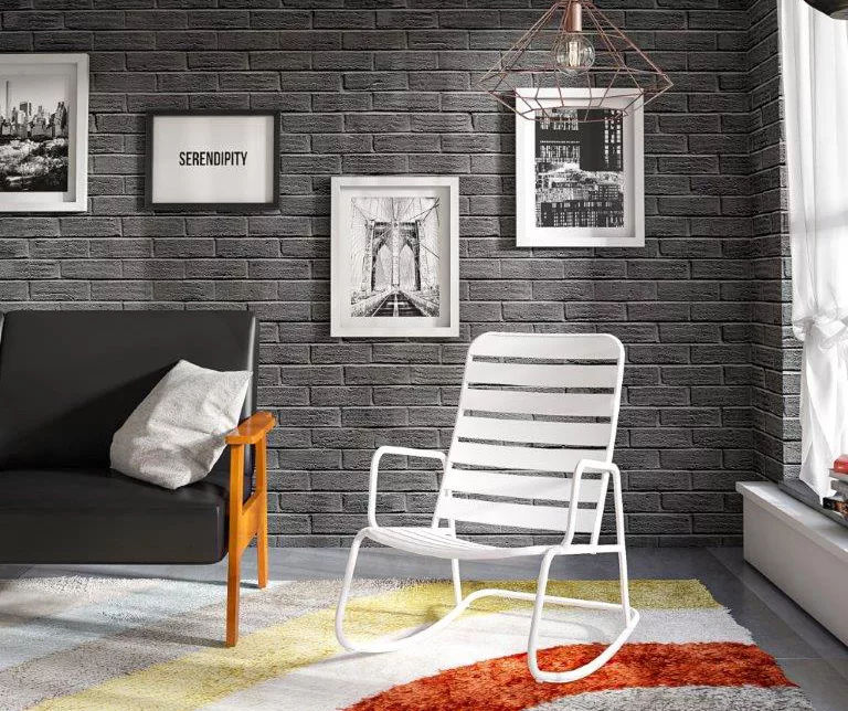 Roberta White Patio Rocking Chair - Image 3