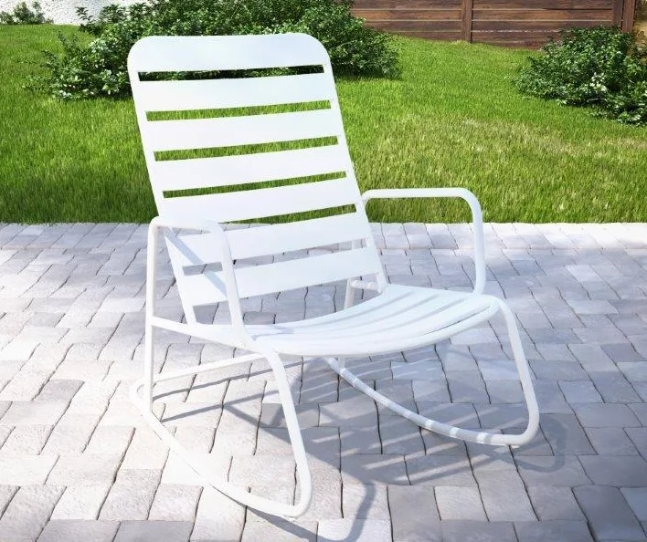 Roberta White Patio Rocking Chair