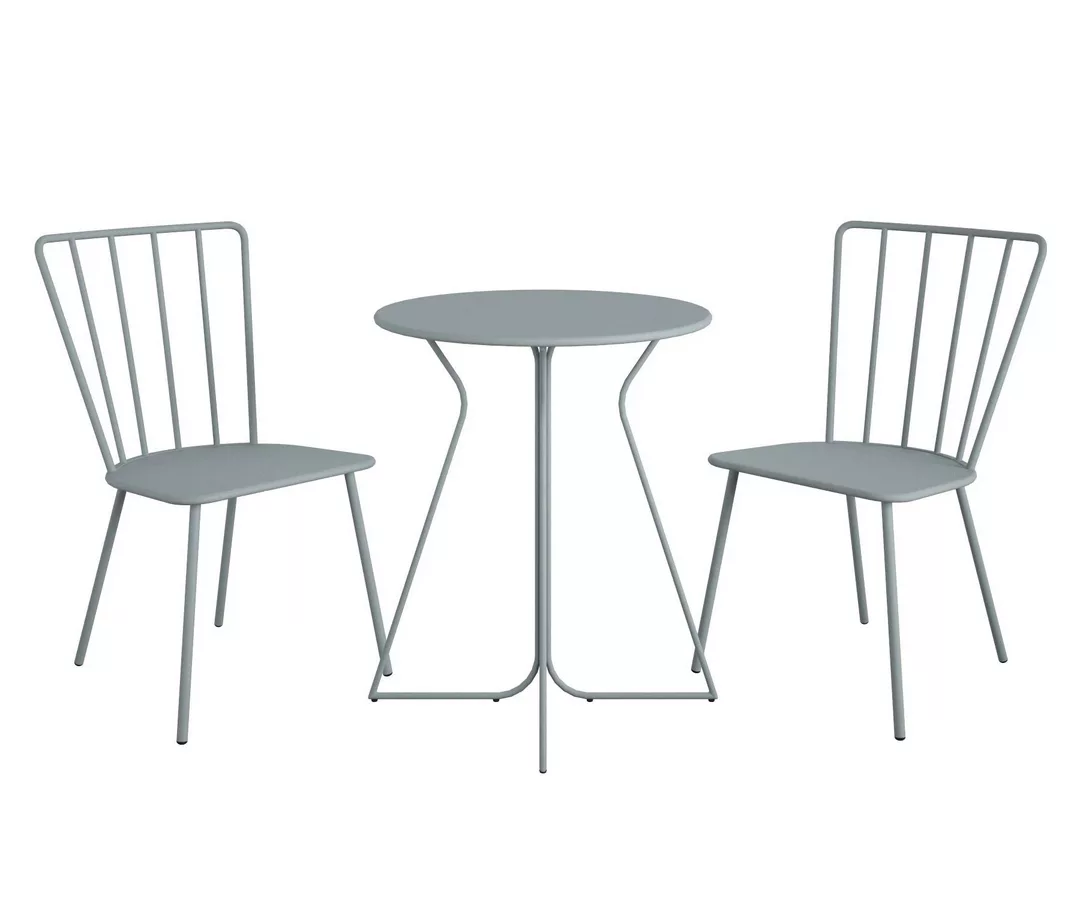 Heidi Light Gray 3-Piece Bistro Patio Furniture Set - Image 7