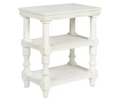 Dannerville Antique White 3-Tier Accent Table With USB Charging