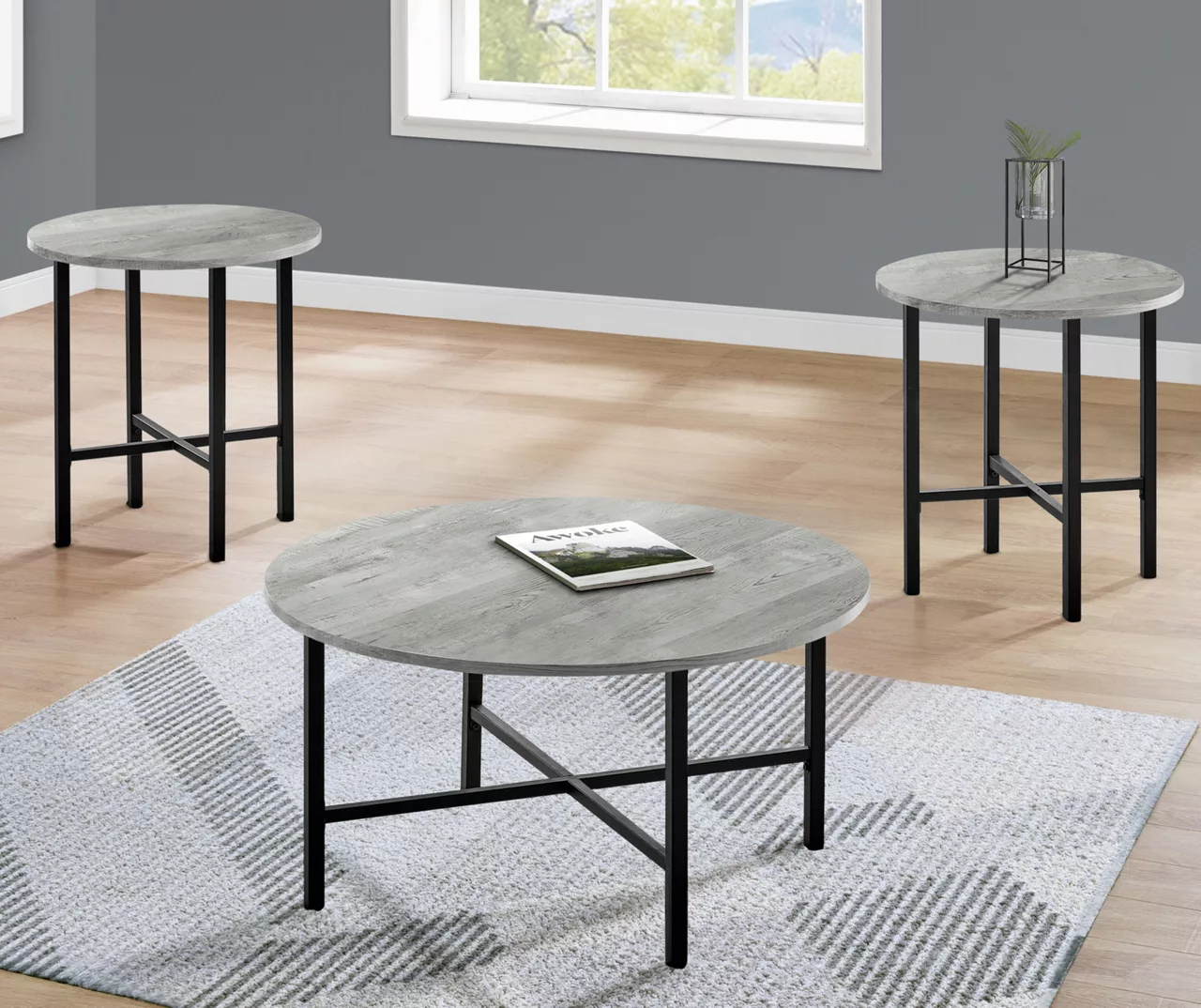 Monarch Round 3-Piece Occasional Table Set - Image 16
