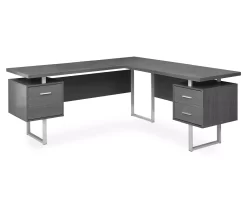 Monarch Metal 3-Drawer L-Shaped Computer Desk