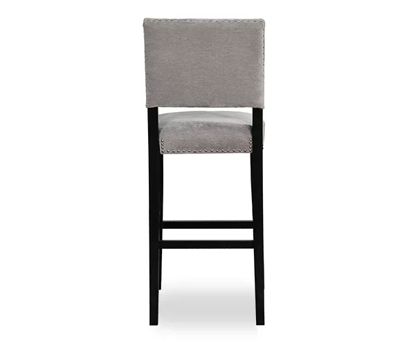 Marianna Dark Gray Washed Upholstered Velvet Bar Stool - Image 3