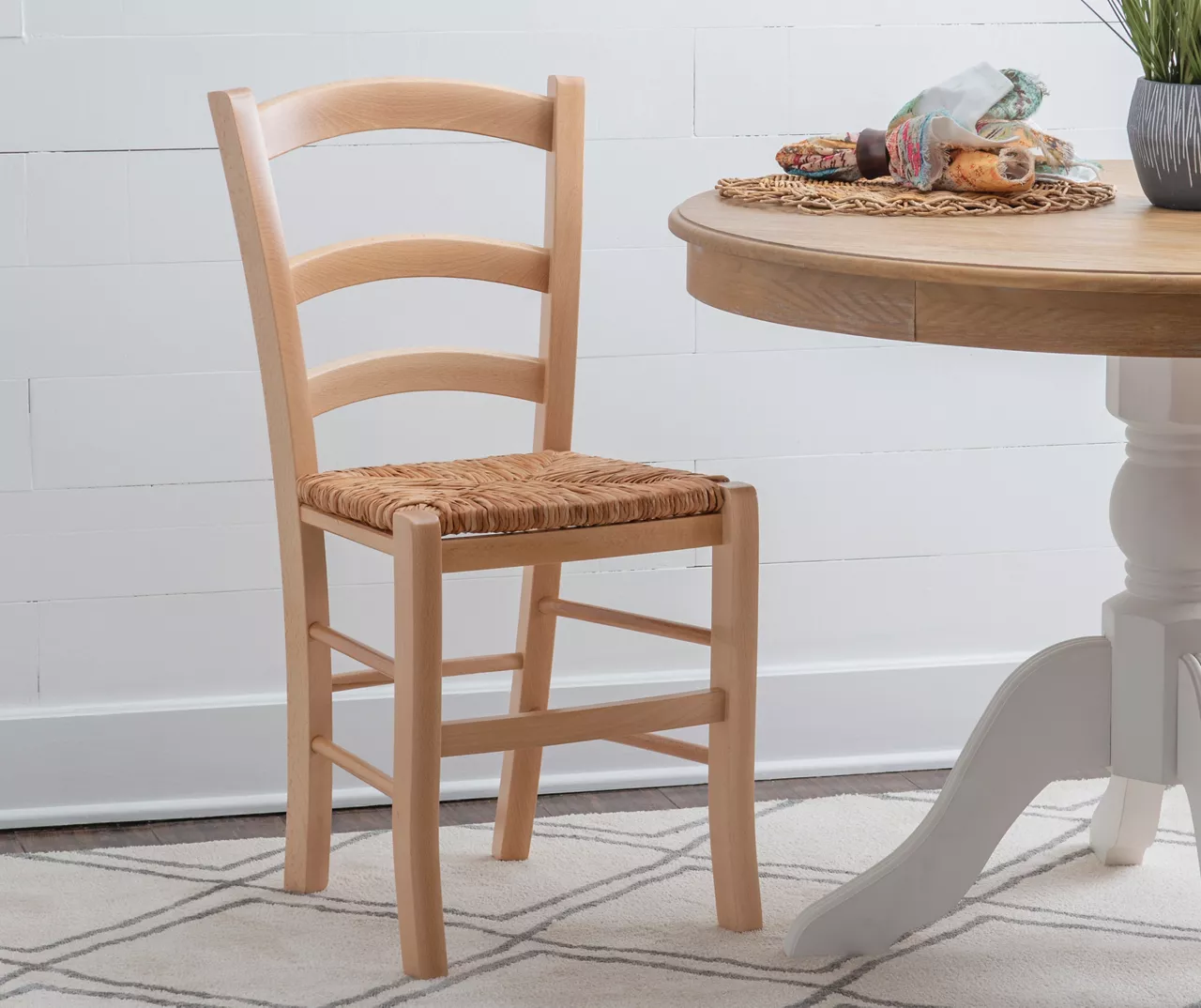 Bordeaux Natural Handwoven Ladder Back Side Chairs, 2-Pack - Image 3