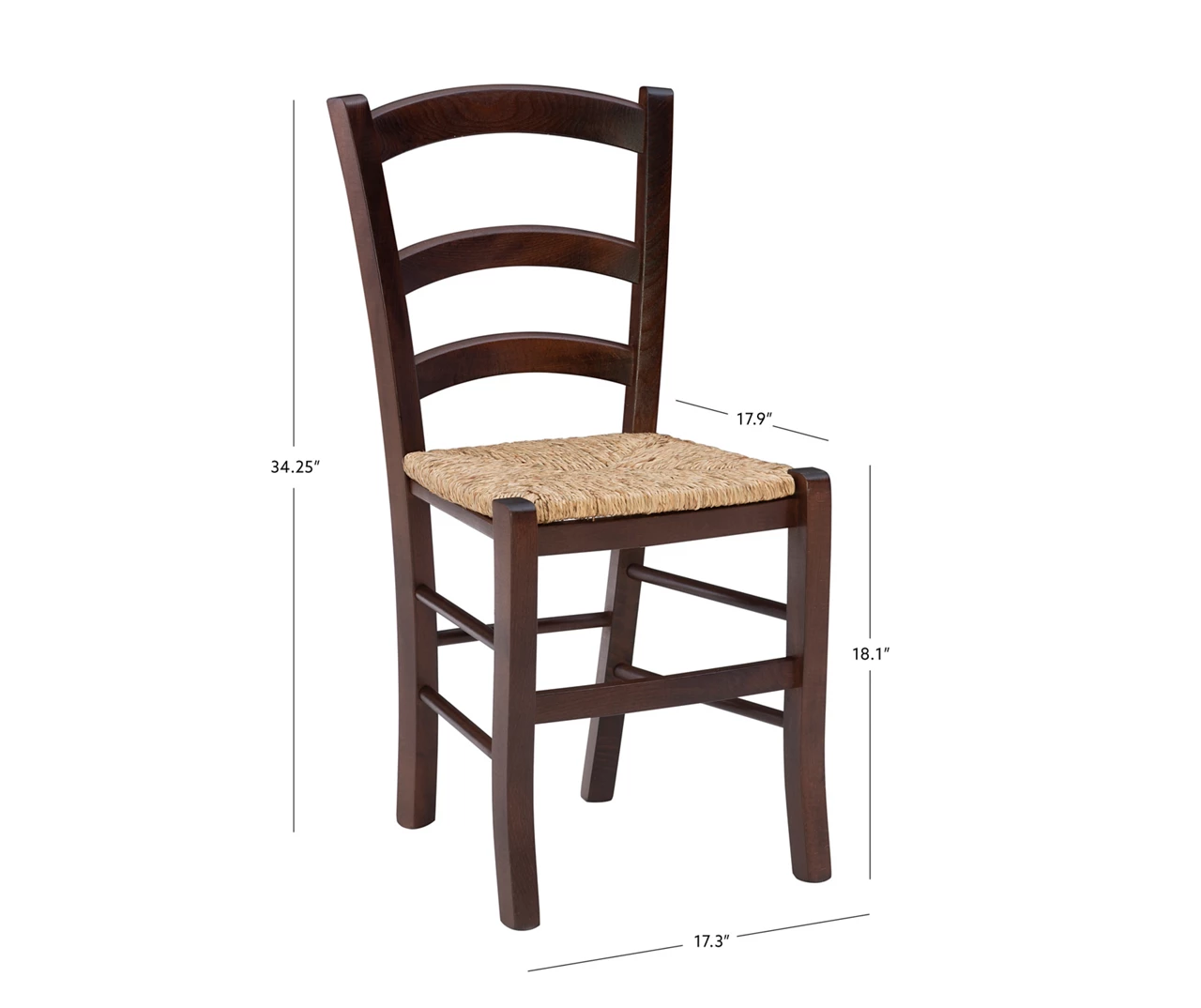 Bordeaux Walnut Handwoven Ladder Back Side Chairs, 2-Pack - Image 11
