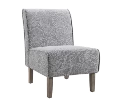 Jane Dark Gray Upholstered Coastal Slipper Chair