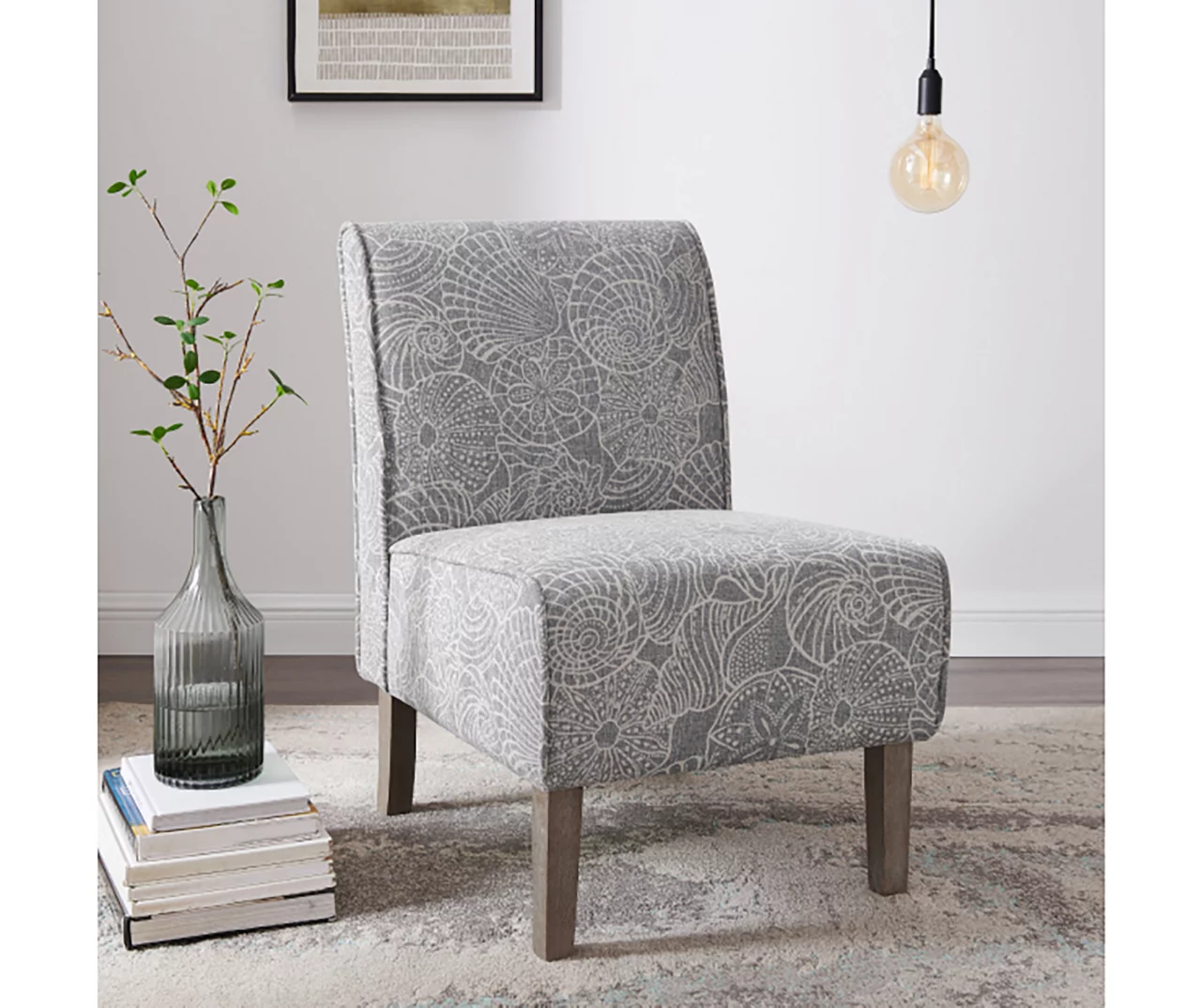 Jane Dark Gray Upholstered Coastal Slipper Chair - Image 2