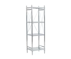 Hawkins Chrome & Glass 4-Tier Shelf