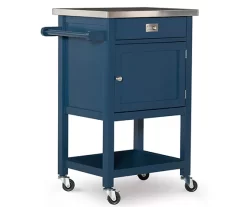 Reed Navy 1-Drawer Metal Rolling Apartment Cart