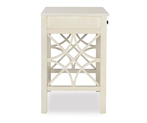 Brynn Antique White Geometric Writing Desk - Image 4