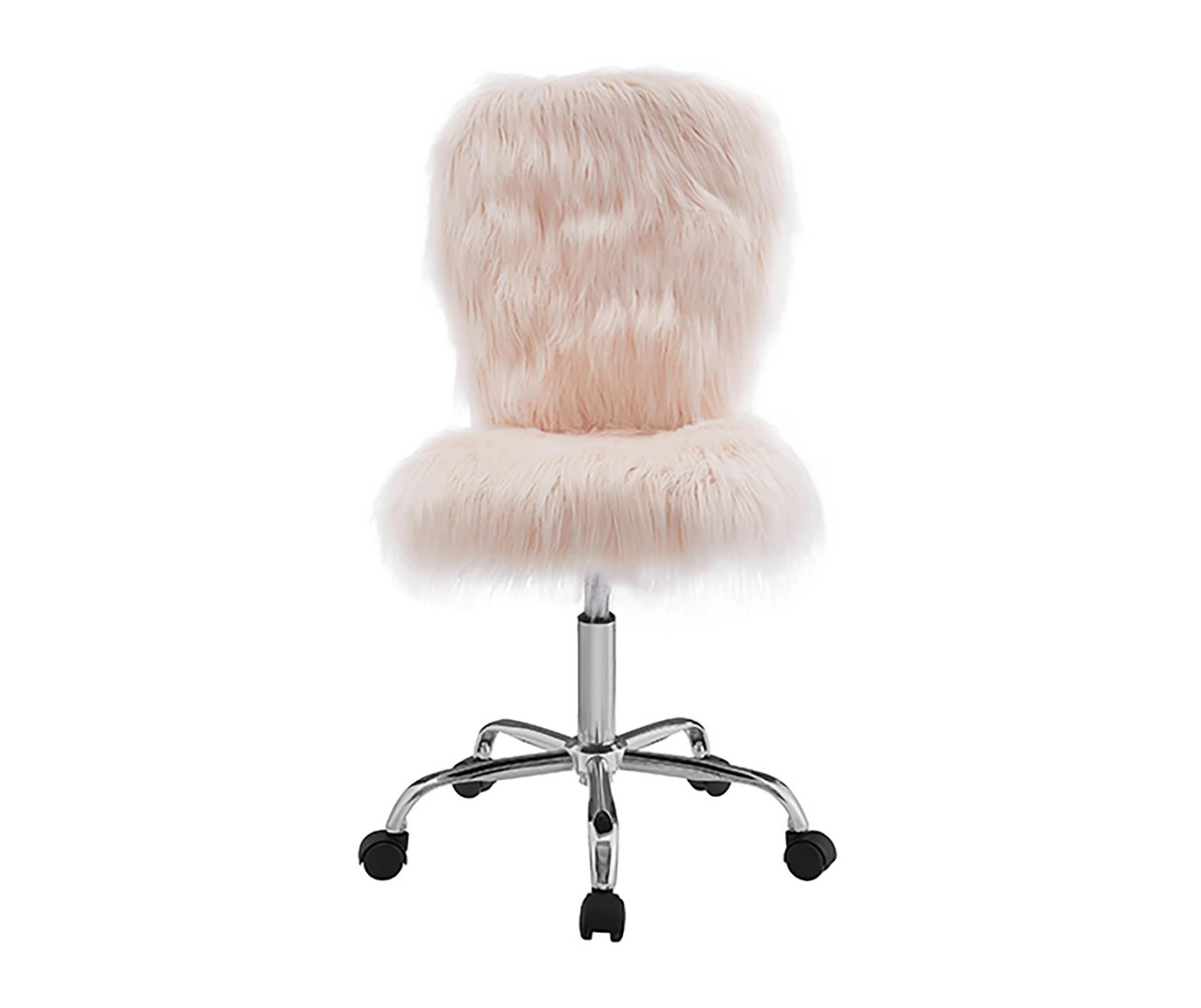 Comfort Home Blush Pink Faux Fur Swivel Chair - Image 3