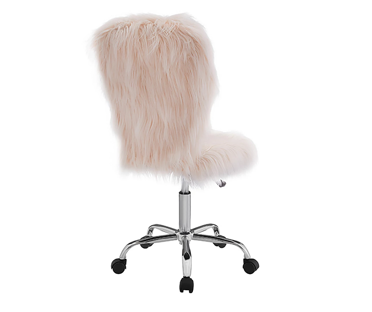 Comfort Home Blush Pink Faux Fur Swivel Chair - Image 4