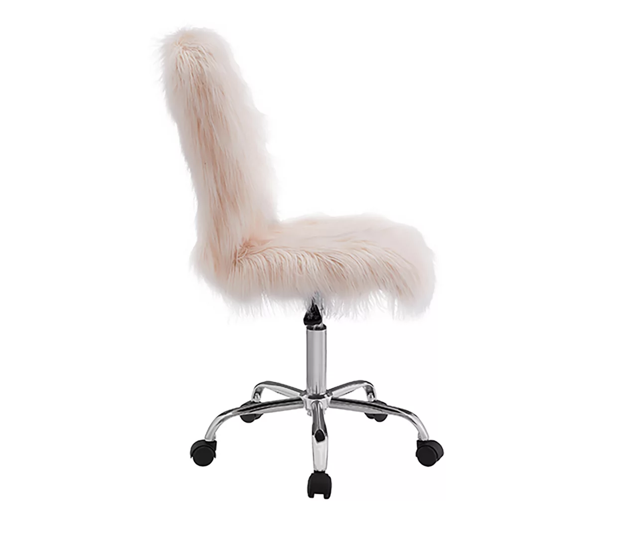 Comfort Home Blush Pink Faux Fur Swivel Chair - Image 5