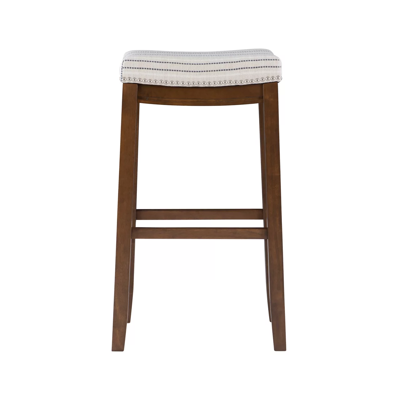 Brooke Natural & Dark Brown Backless Padded Bar Stool - Image 4