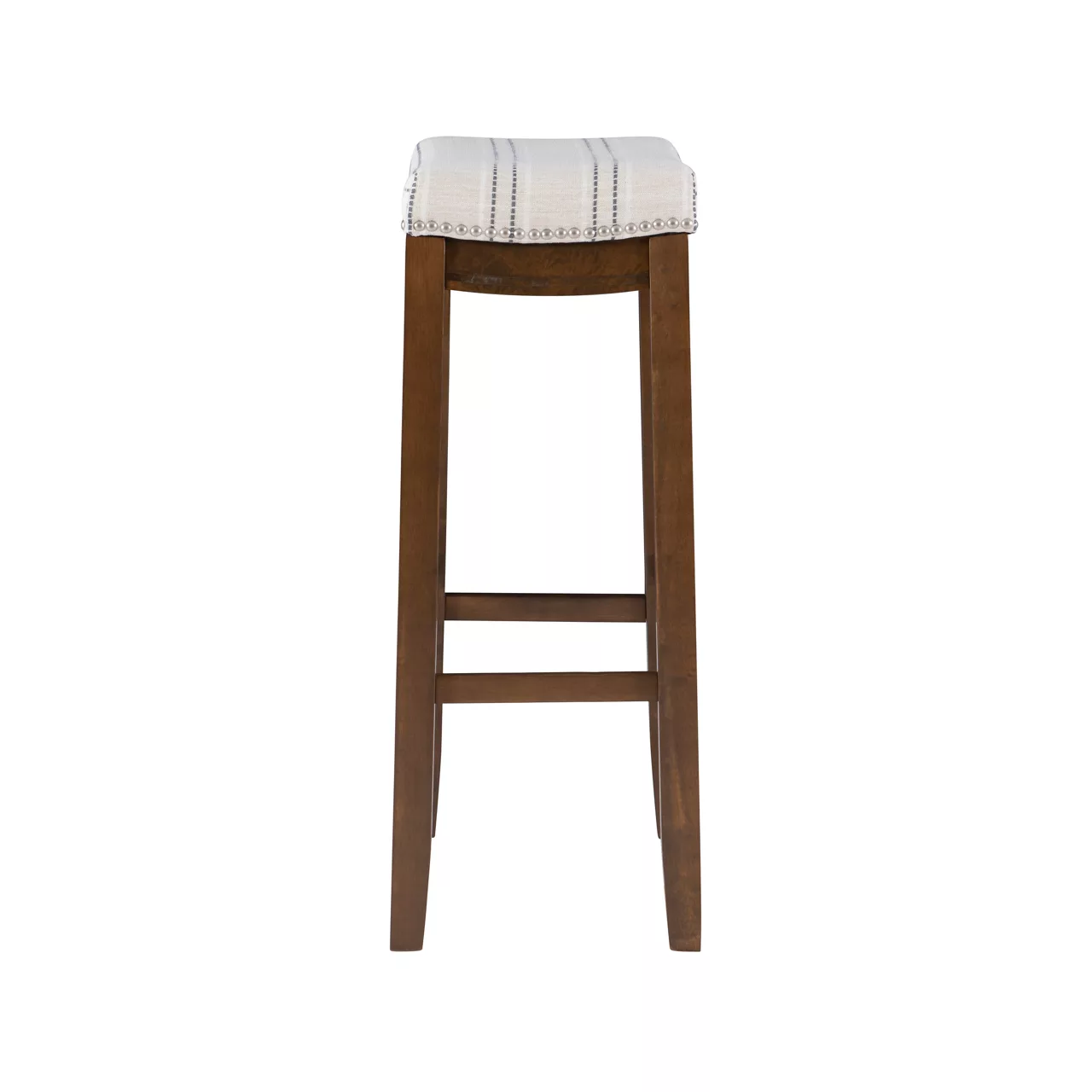 Brooke Natural & Dark Brown Backless Padded Bar Stool - Image 5