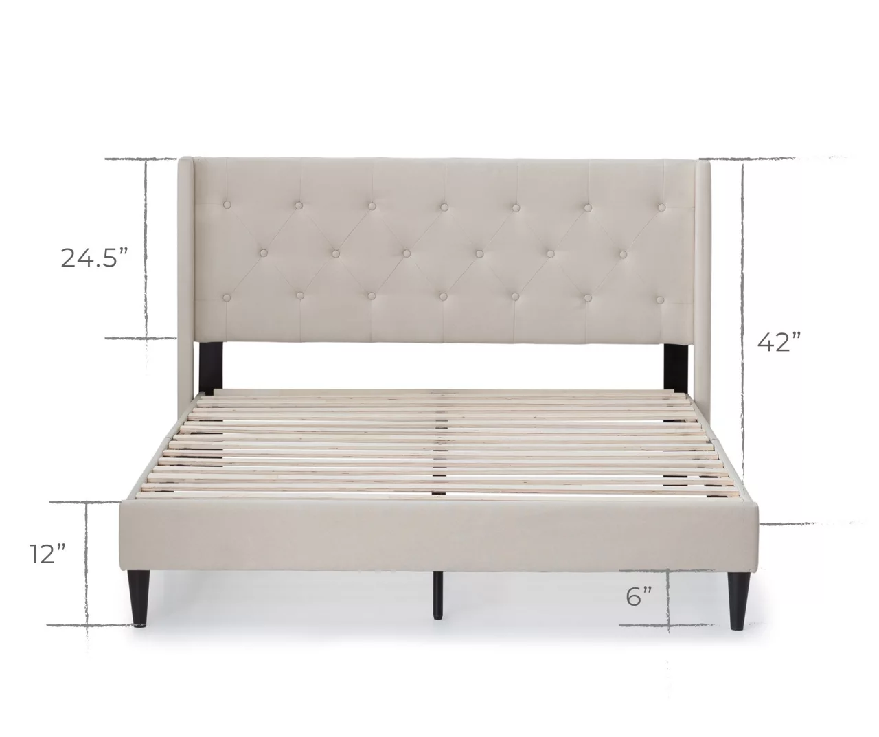 Isabelle Cream Upholstered Twin Wingback Bed - Image 3