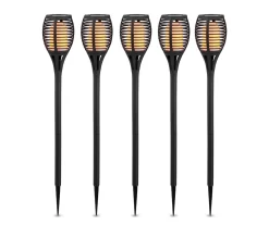 Flame Torch 5-Piece Solar Pathway Light Set