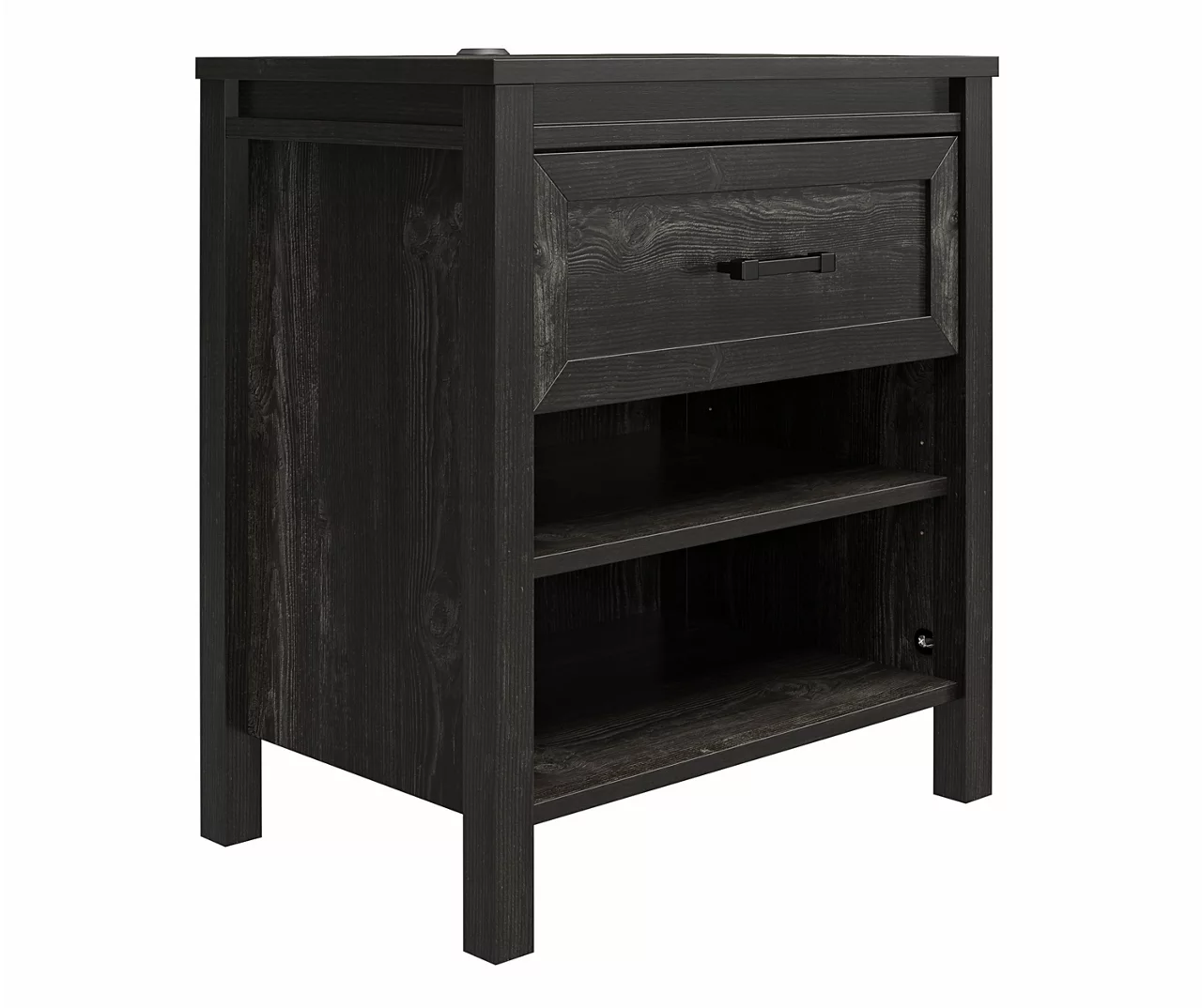 Silverton Black Oak Nightstand With USB Charging - Image 2
