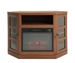 48" Brown Corner Electric Fireplace Console