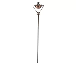 61" Brushed Copper Half Moon Oil Patio Torch