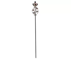 64.5" Brushed Copper Floral Motif Oil Patio Torch