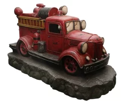 Northlight Vintage Fire Truck LED Resin Fountain