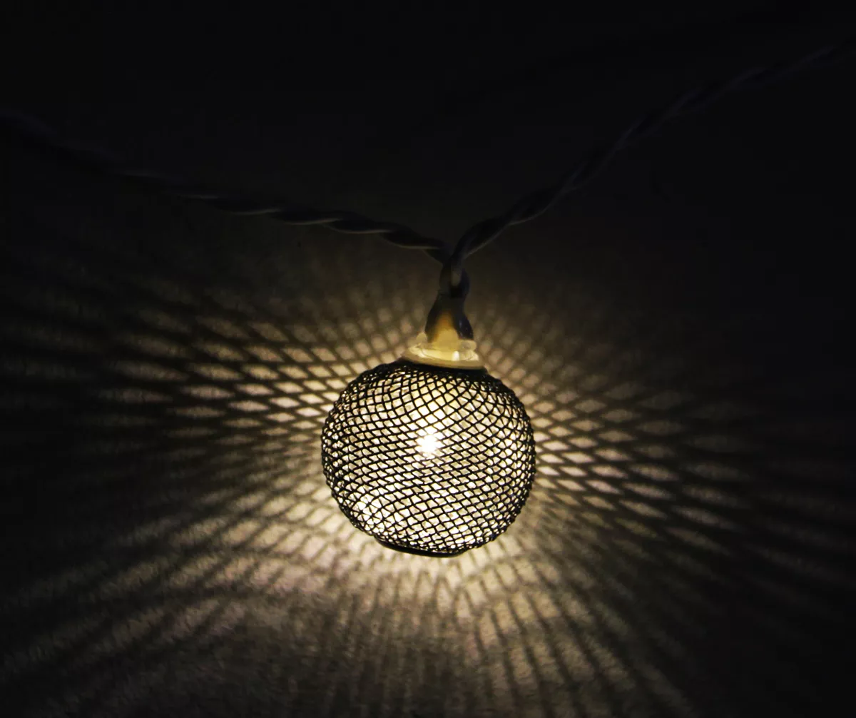 Sienna Silver Mesh Globe LED Micro Wide Angle Light Set, 10-Lights - Image 2