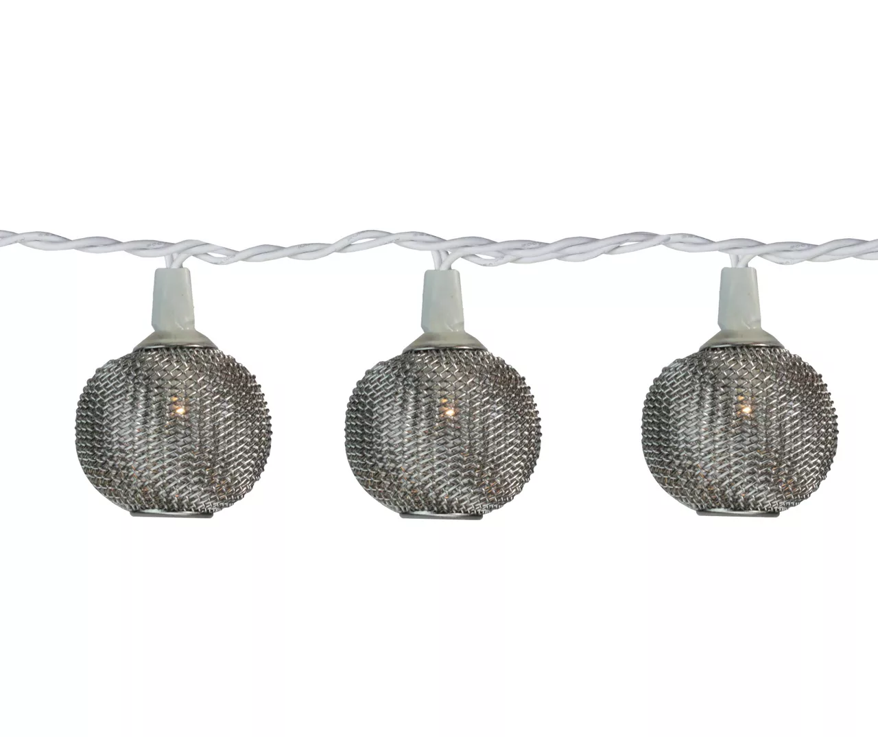 Sienna Silver Mesh Globe LED Micro Wide Angle Light Set, 10-Lights