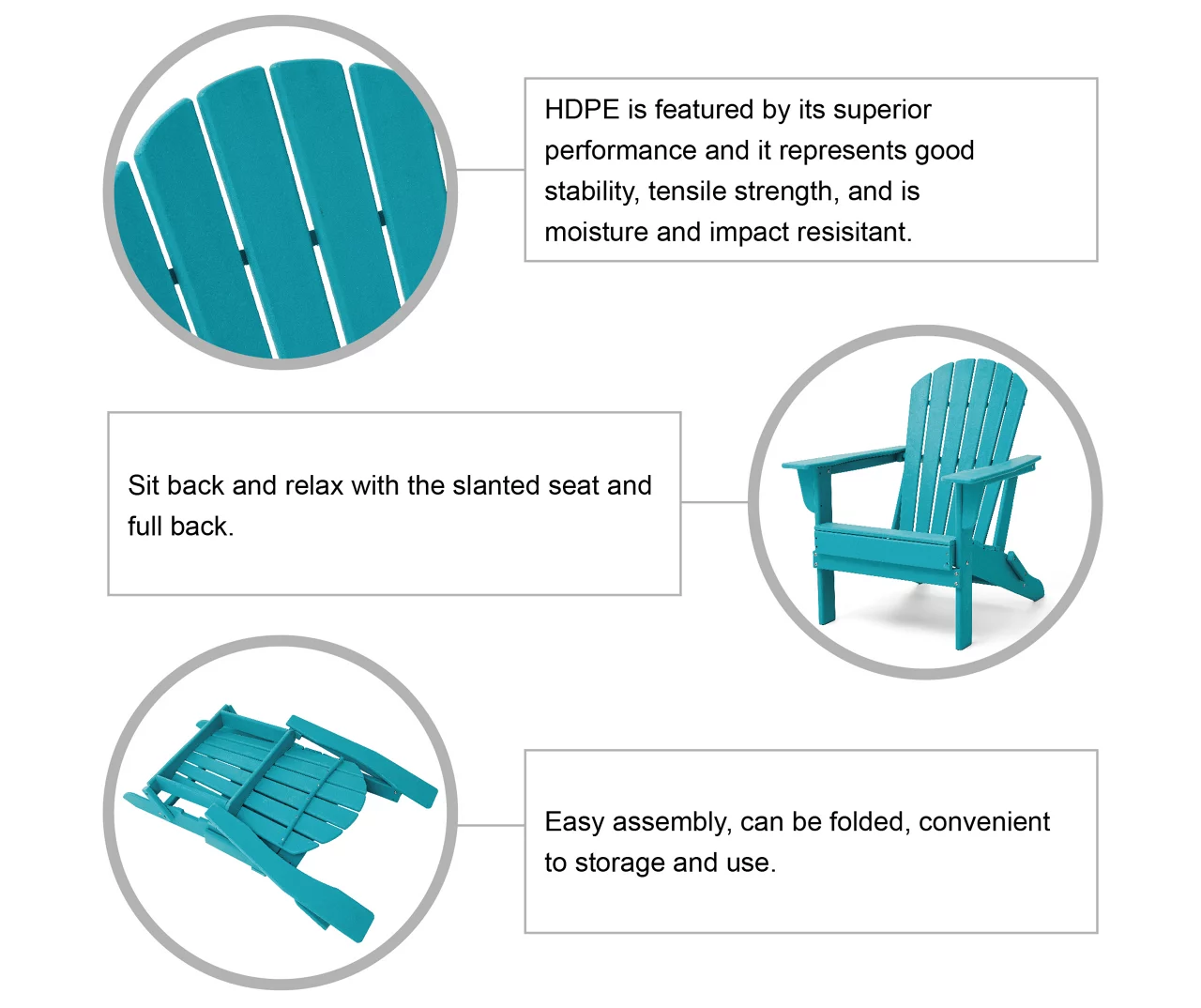 Glitzhome 5-Piece Adirondack Folding Chair & BTU Gas Fire Pit Table Set - Image 20