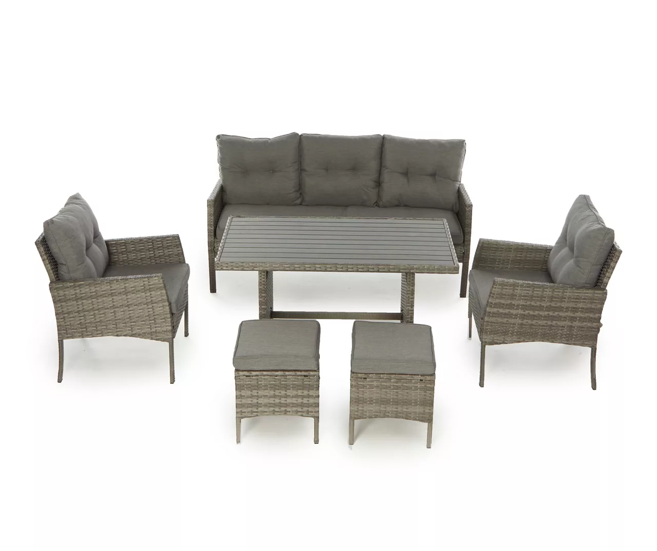 Valencia All-Weather Wicker Cushioned Patio Sofa & Ottoman Set - Image 7