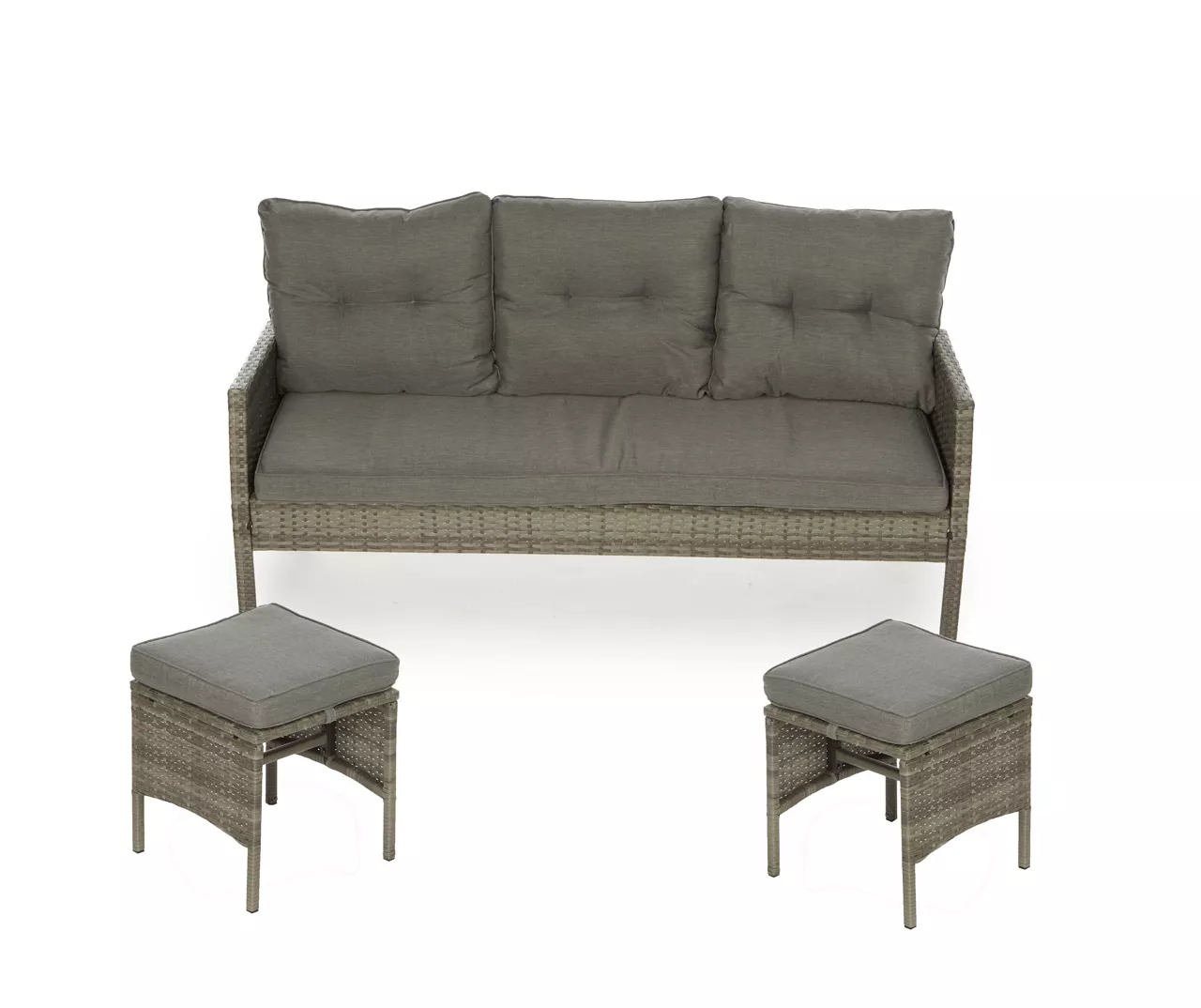 Valencia All-Weather Wicker Cushioned Patio Sofa & Ottoman Set