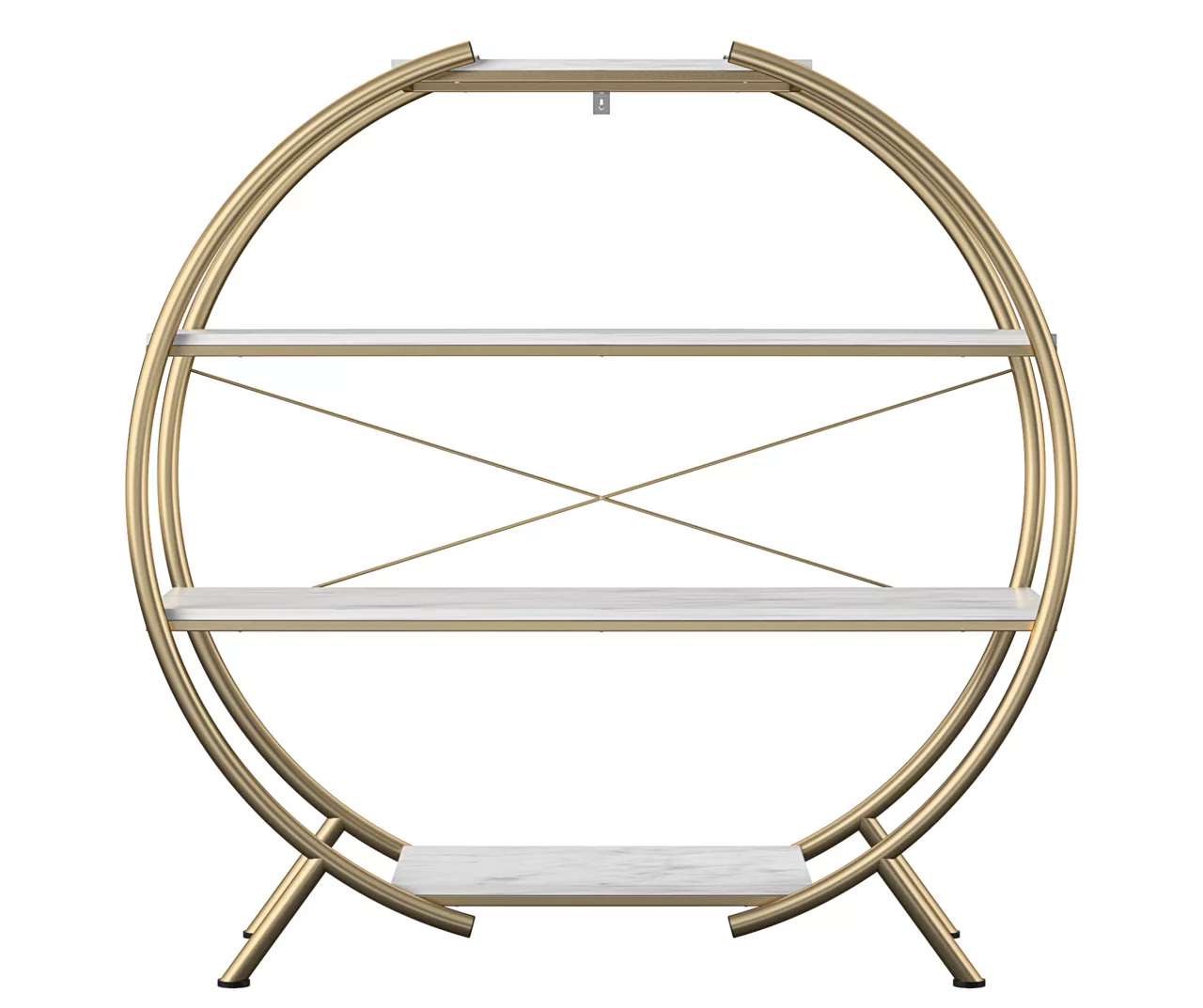 Amelia Faux Marble 4-Shelf Bookcase - Image 2