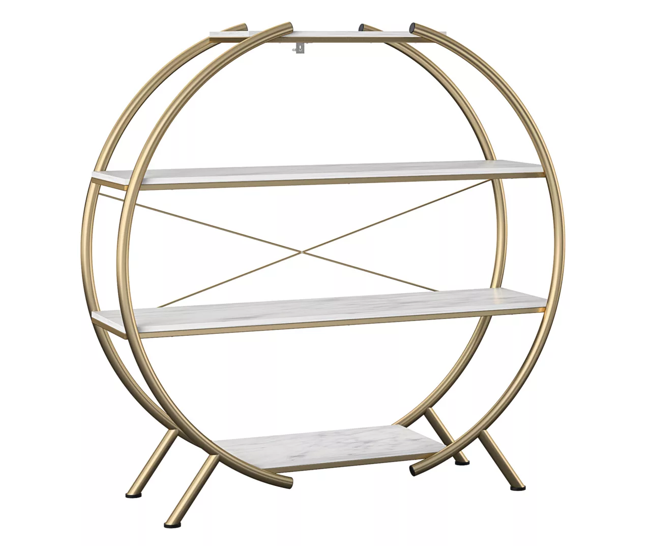 Amelia Faux Marble 4-Shelf Bookcase