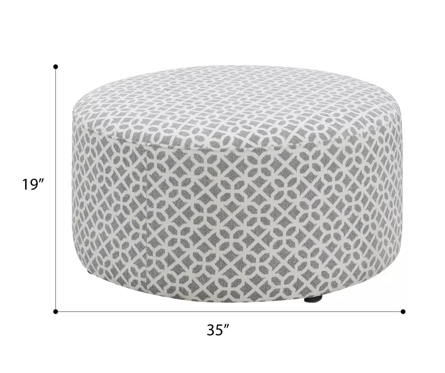 Anderson Gray Lattice Ottoman - Image 3
