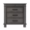 Topeka Warm Gray 3-Drawer Nightstand With USB Charging