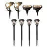 Yard Stake, Spotlight & Disc Light 8-Piece LED Solar Pathway Marker Set