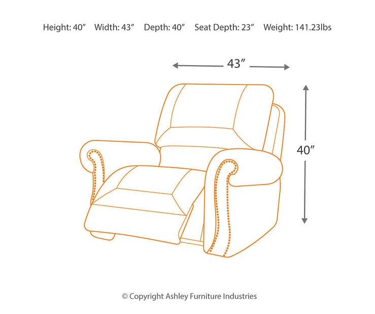 Larkinhurst Earth Faux Leather Rocker Recliner - Image 5