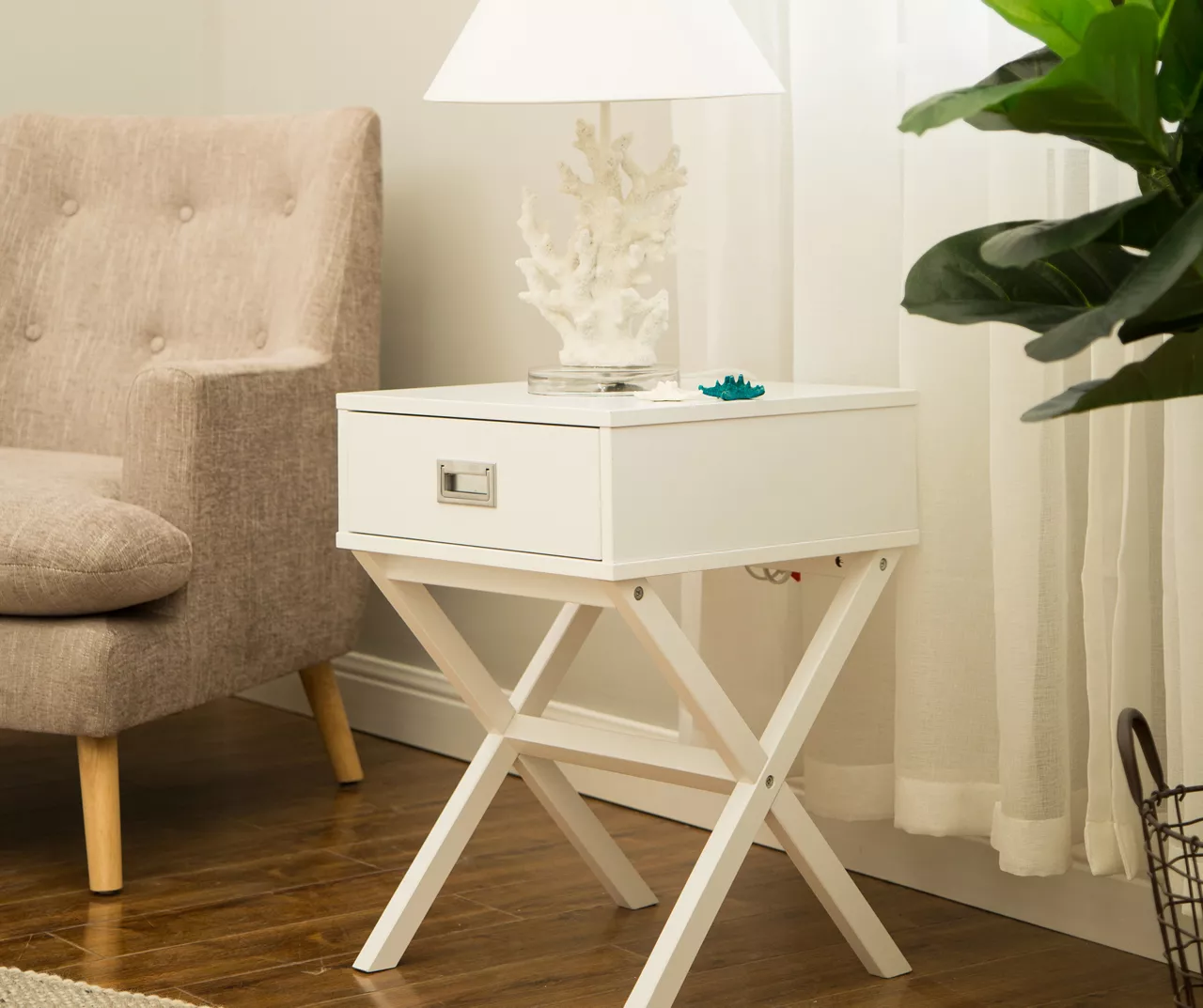 Glitzhome X-Leg End Table - Image 10