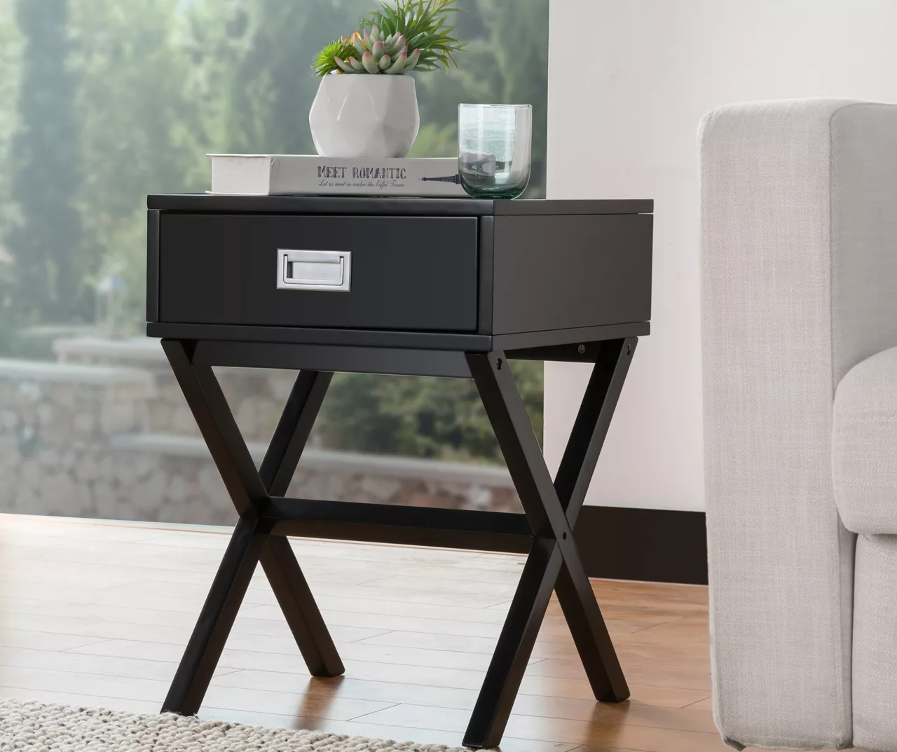 Glitzhome X-Leg End Table - Image 6