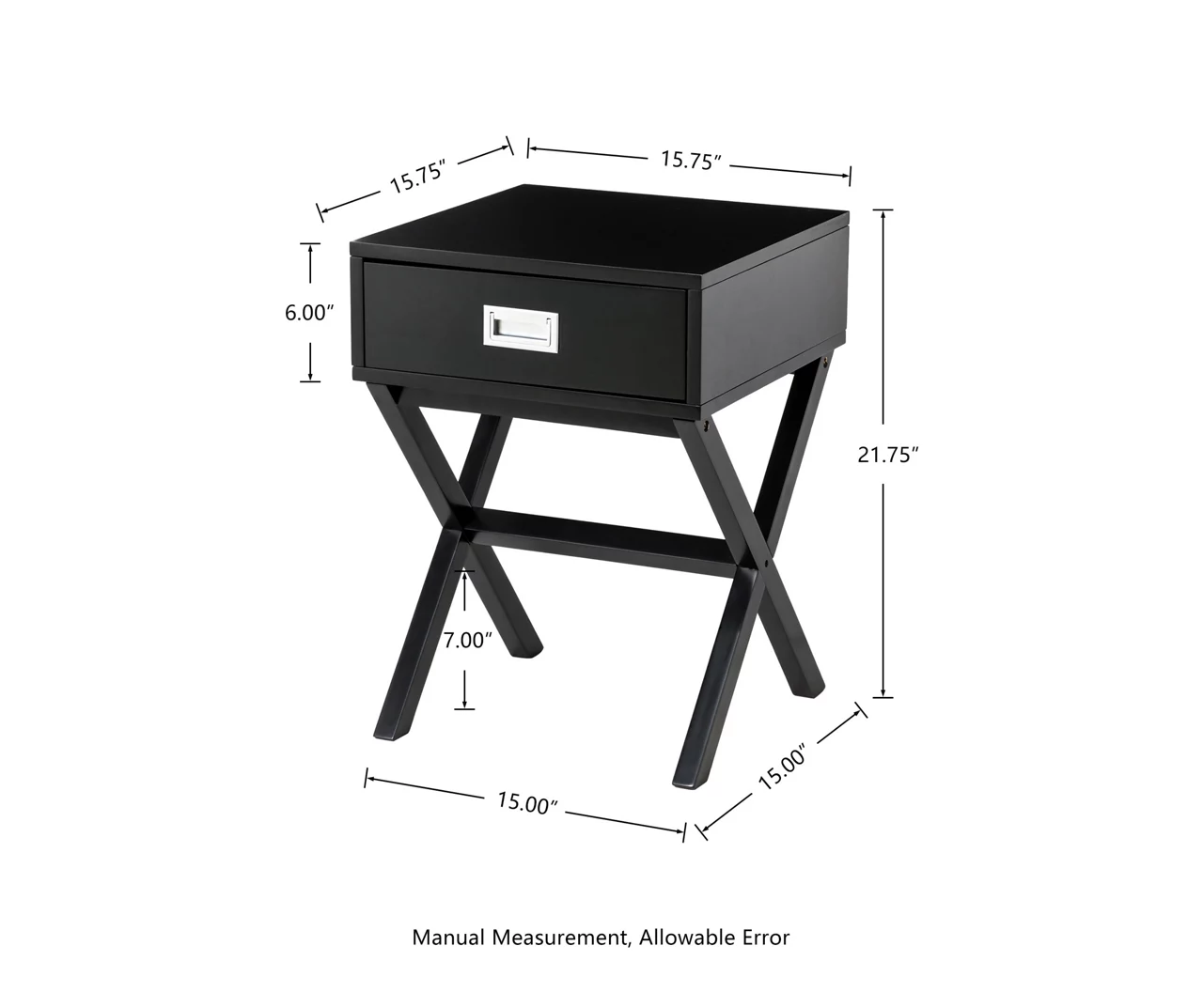 Glitzhome X-Leg End Table - Image 7