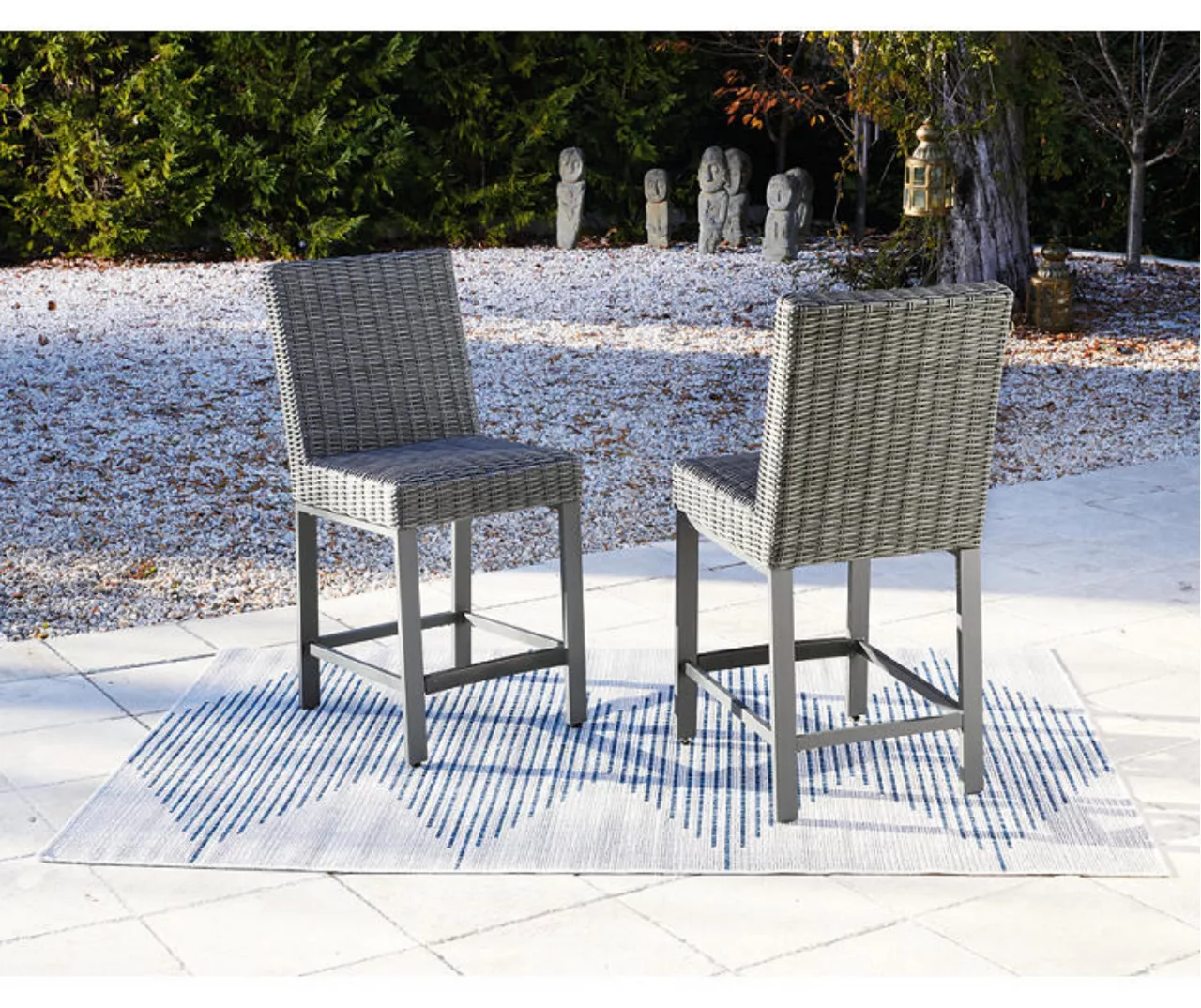 45.1" Palazzo All-Weather Wicker Patio Bar Stools, 2-Pack - Image 7